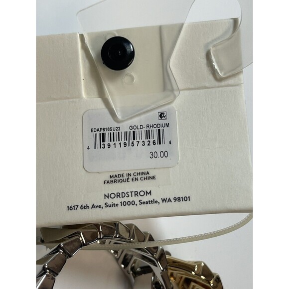 Open Edit Gold Rhodium Double Color  Arrow Design Stretch Bracelet New - Picture 7 of 7